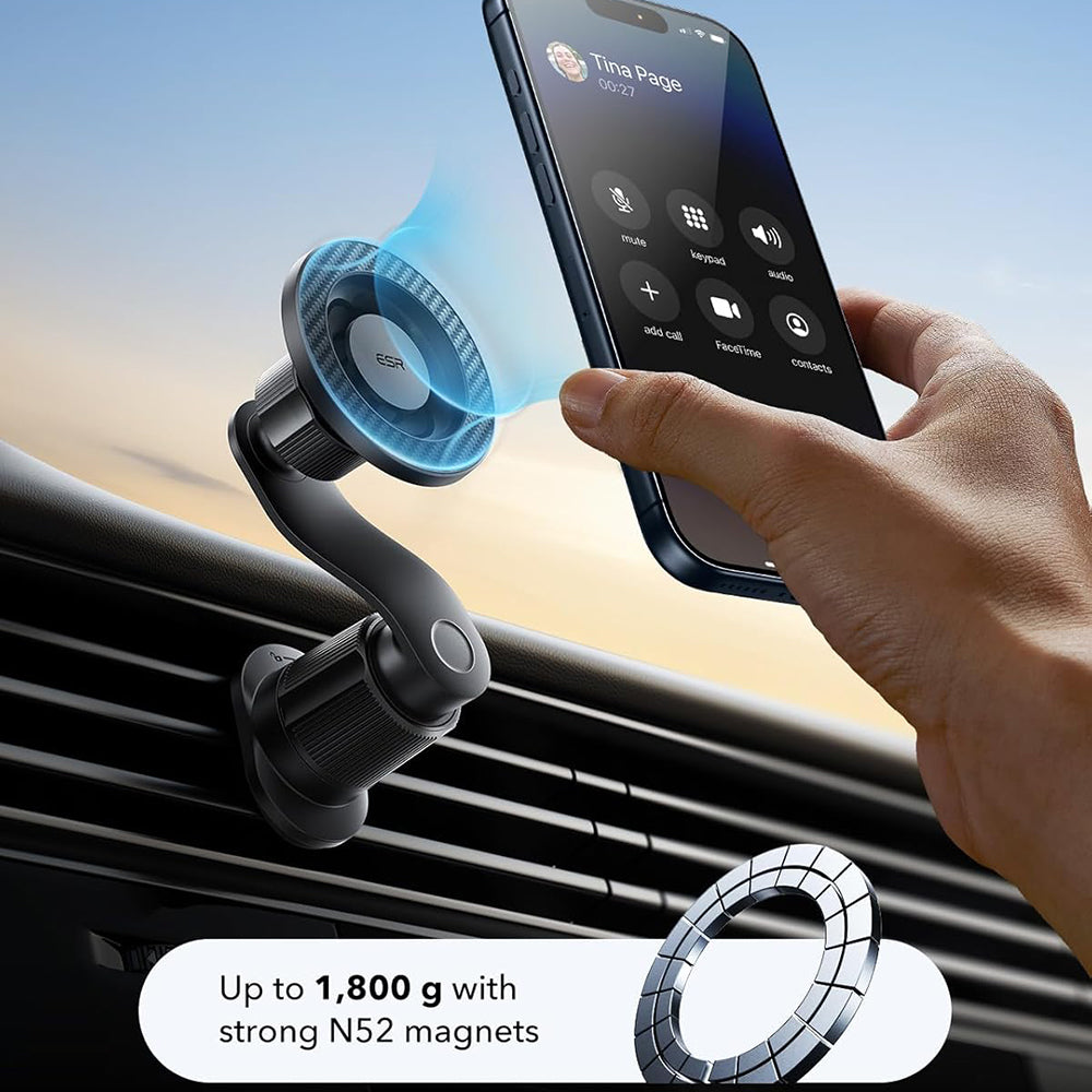 Suport Auto Magnetic ESR OmniLock Vent, Universal, Negru