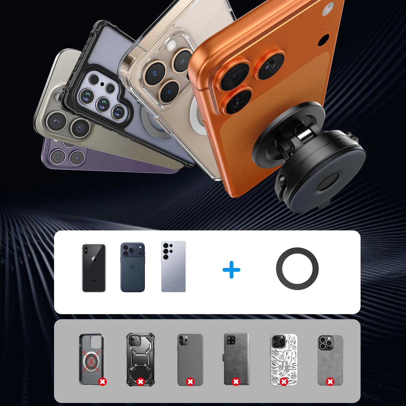 Suport Auto Magnetic Joyroom JR-ZS51, Universal, Negru