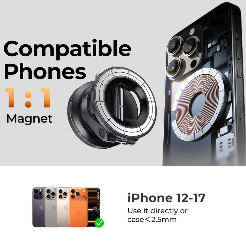Suport Auto Magnetic Lisen A608, 4inch - 7 inch, Negru