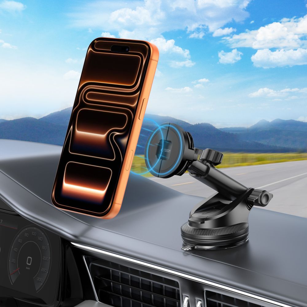 Suport Auto Magnetic Tech-Protect N62 2in1, Universal, Negru
