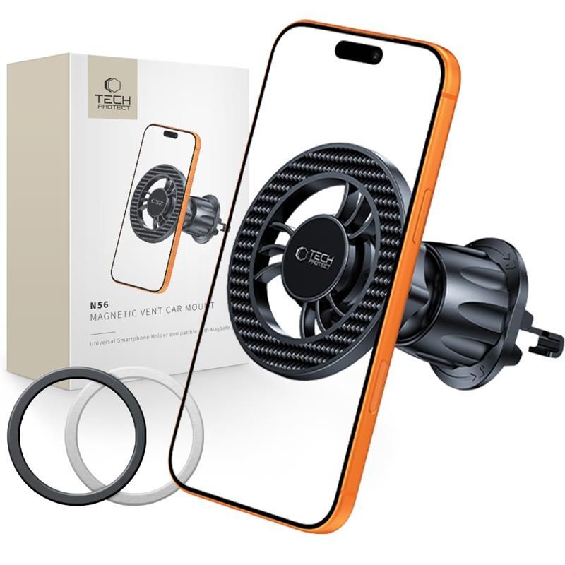 Suport Auto Magnetic Tech-Protect N56 Carbon Vent, Universal, Negru