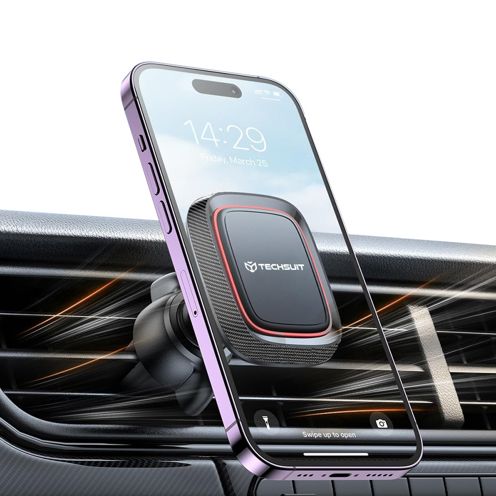 Suport Auto Magnetic Techsuit S4, Universal, Negru Rosu