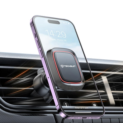 Suport Auto Magnetic Techsuit S4, Universal, Negru Rosu