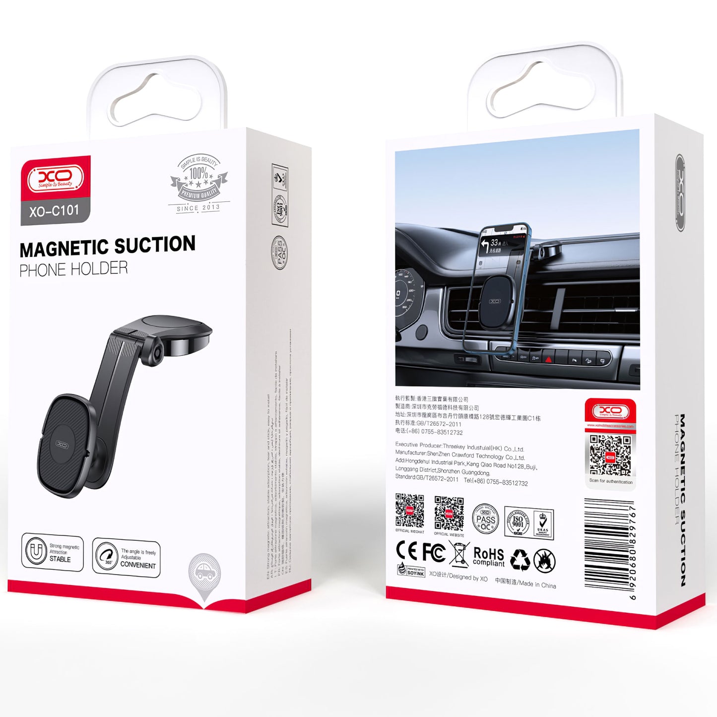 Suport Auto Magnetic XO Design C101, Universal, Negru