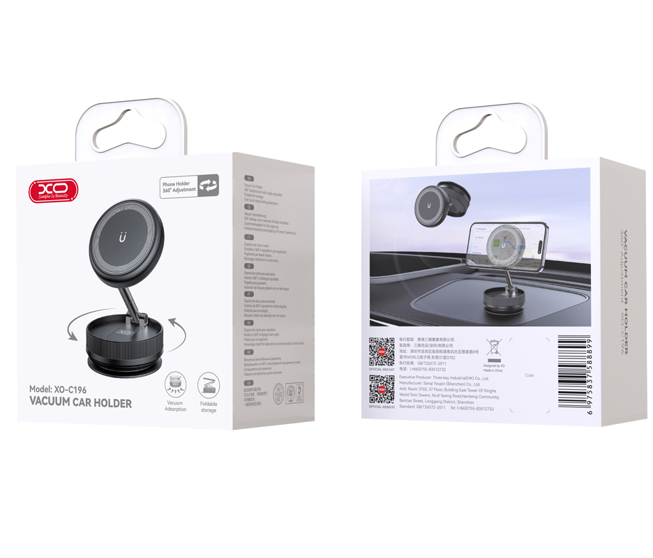 Suport Auto Magnetic XO Design C196, Universal, Negru