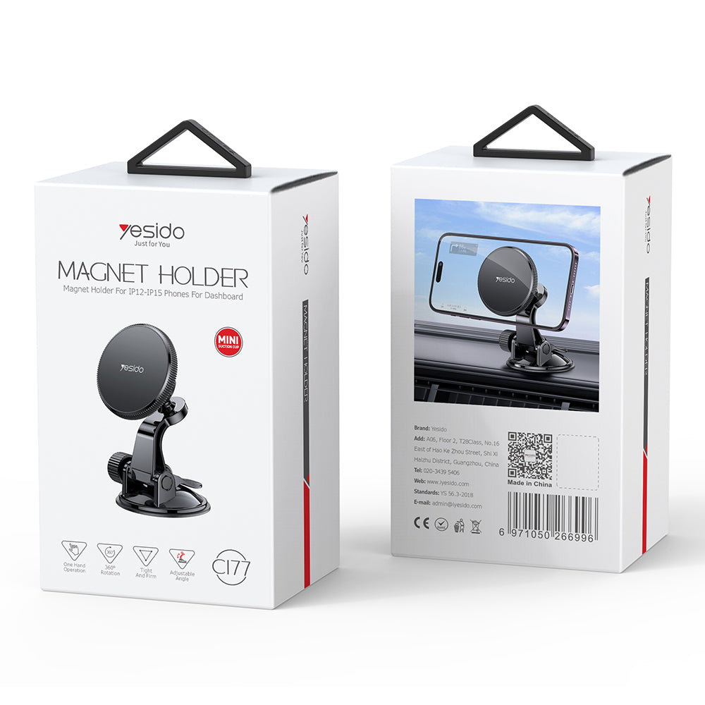 Suport Auto Magnetic Yesido C177, Universal, Negru