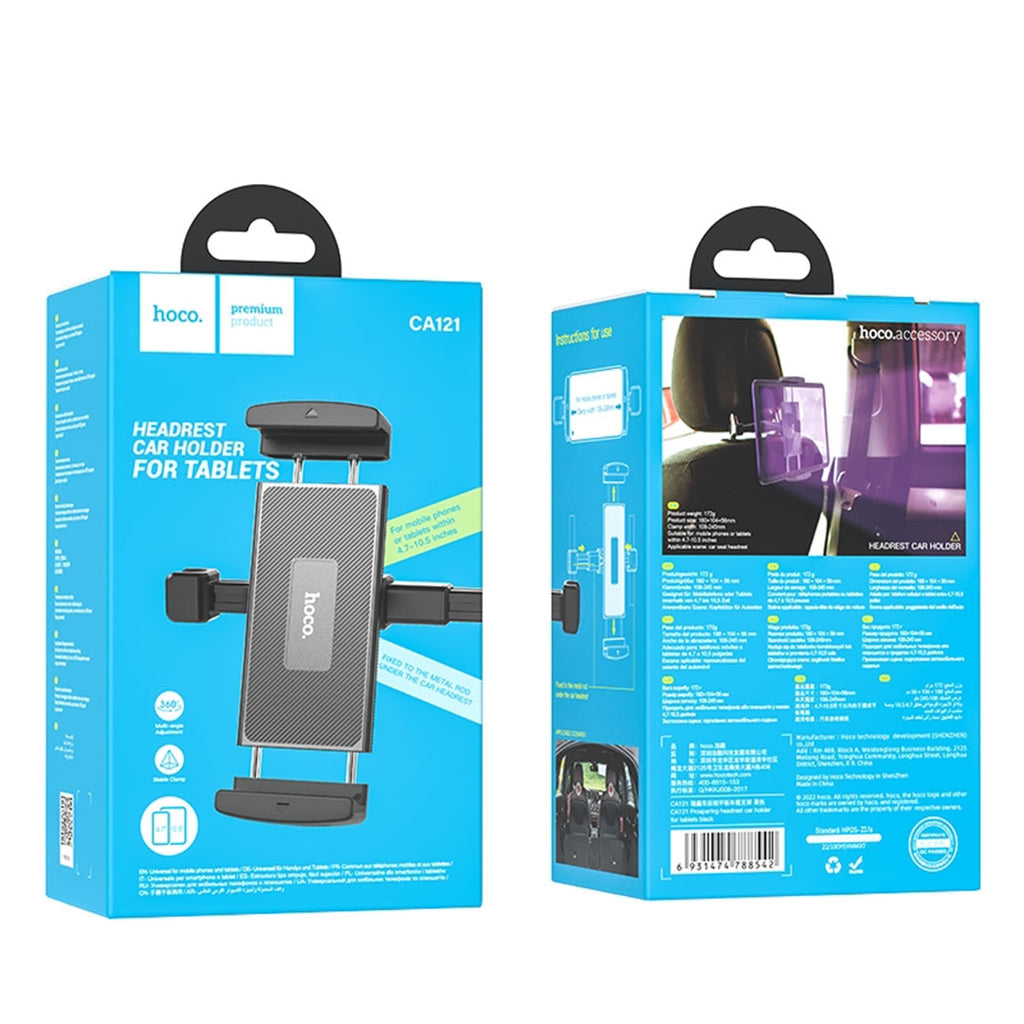 Suport Auto Tetiera HOCO CA121 pentru Telefon / Tableta, 4.7inch - 10.5inch, Negru