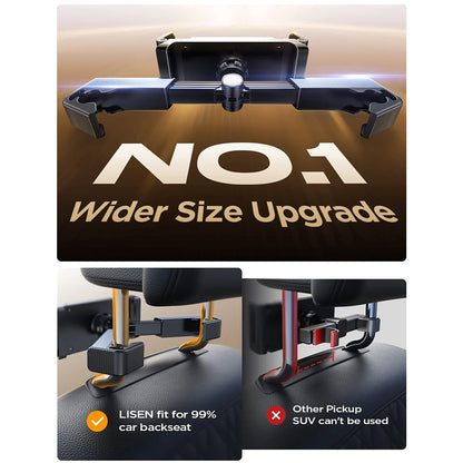 Suport Auto Tetiera Lisen pentru Telefon / Tableta, 4.7inch - 12.9inch, Negru YL0221030002