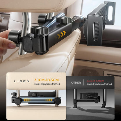 Suport Auto Tetiera Lisen pentru Telefon / Tableta, 4.7inch - 12.9inch, Negru YL0423090004