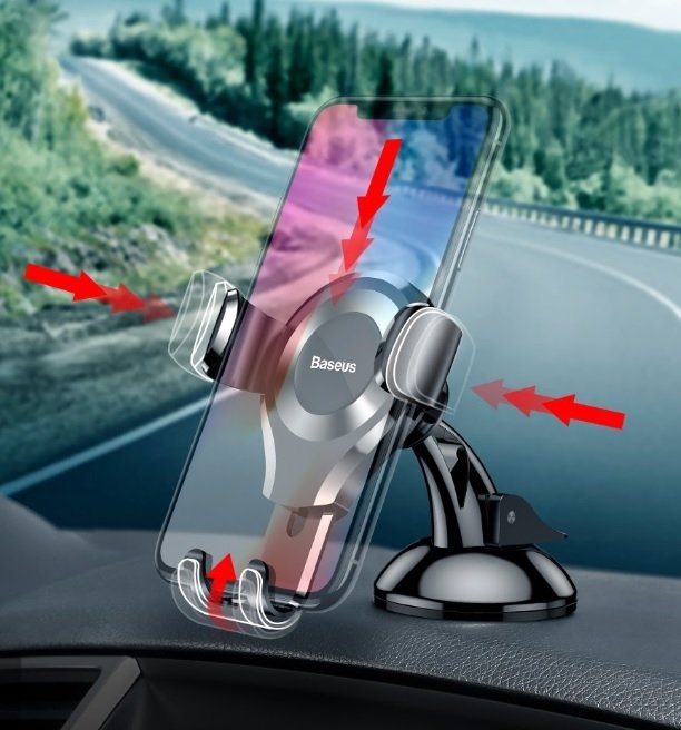 Suport Auto Baseus Osculum Gravity, 63mm - 85mm, Negru