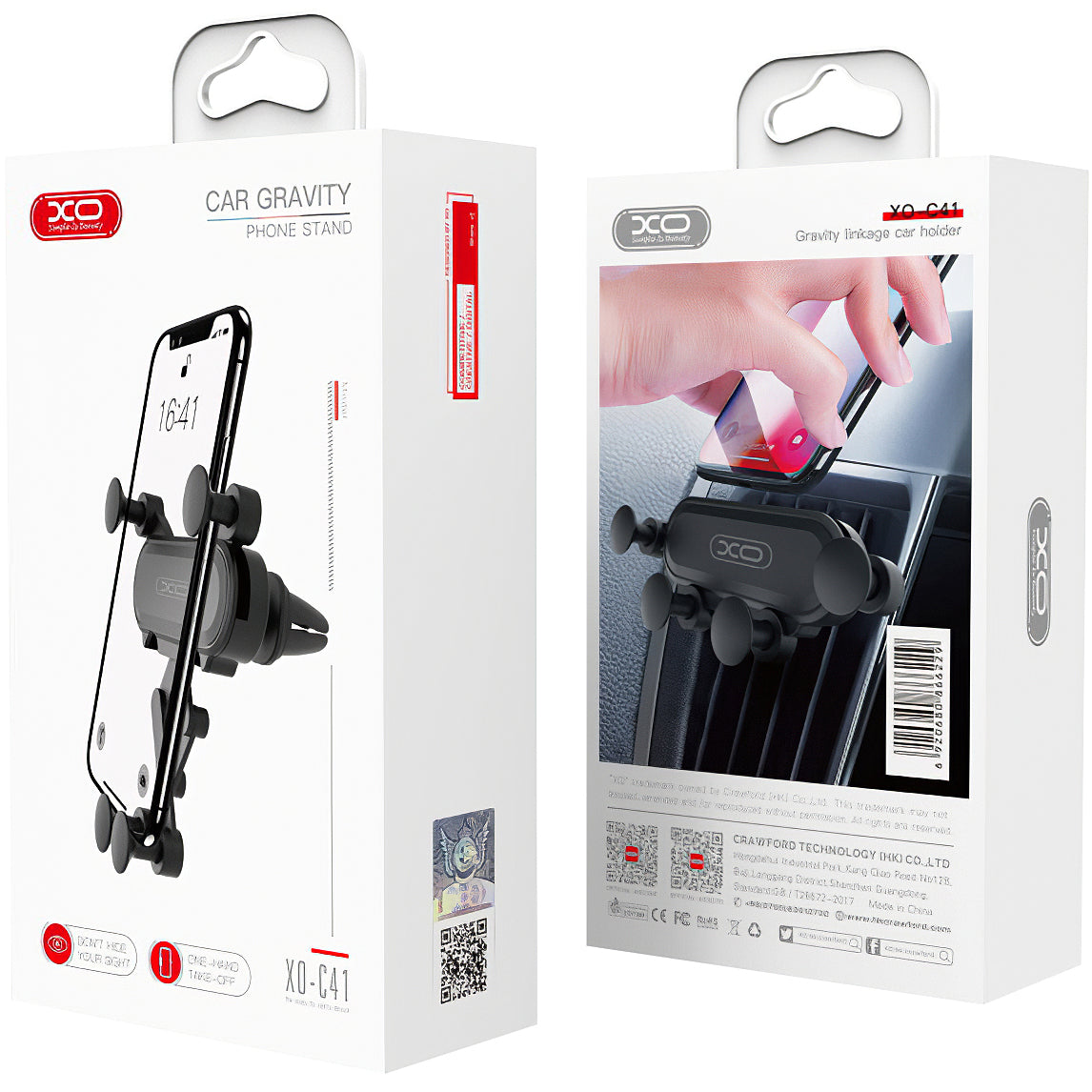 Suport Auto XO Design C41 Gravity, 4inch - 6inch, Negru