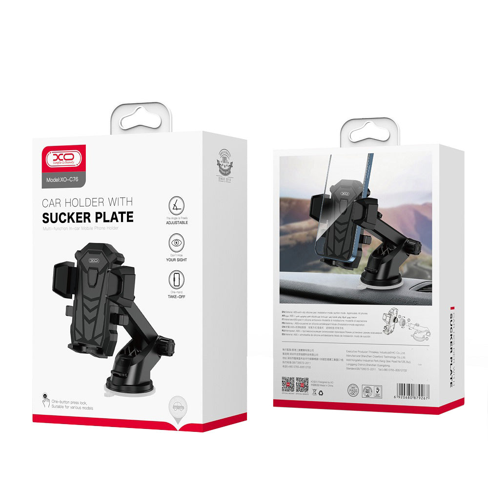Suport Auto XO Design C76, 4inch - 7inch, Negru