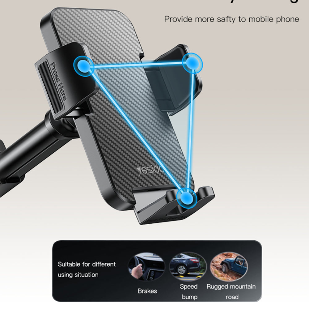 Suport Auto Yesido C173, 4.7inch - 7.2inch, Negru