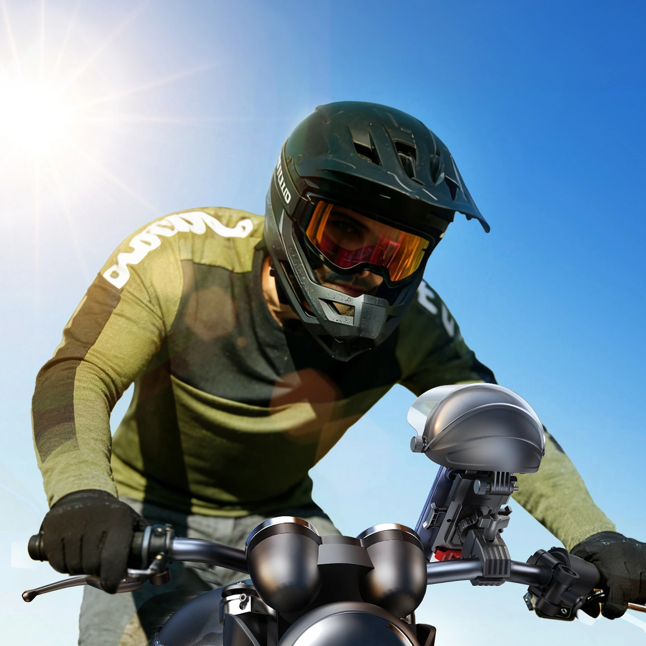 Suport Bicicleta Motocicleta cu Parasolar Joyroom JR-ZS526, 4.7inch - 7inch, Negru