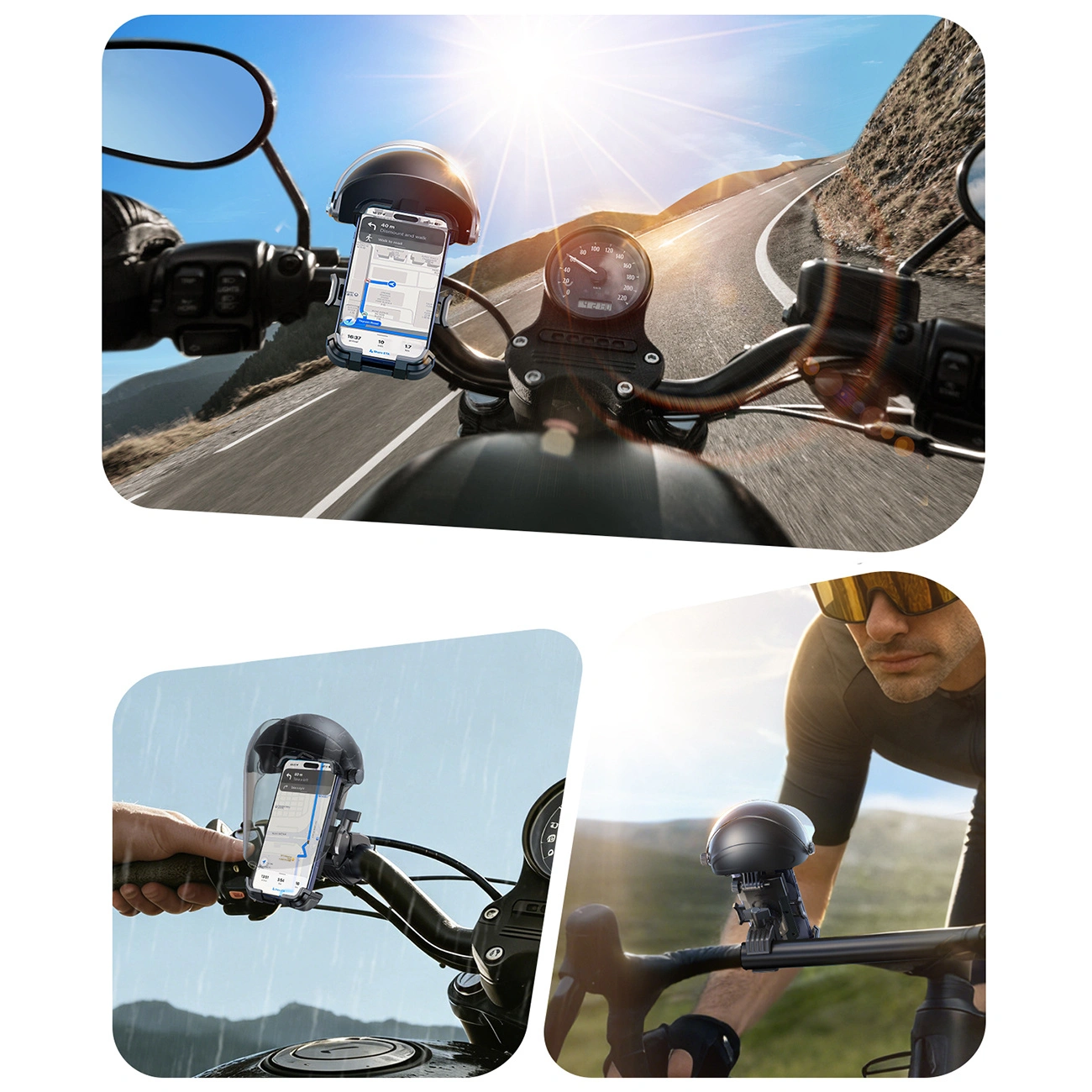 Suport Bicicleta Motocicleta cu Parasolar Joyroom JR-ZS526, 4.7inch - 7inch, Negru