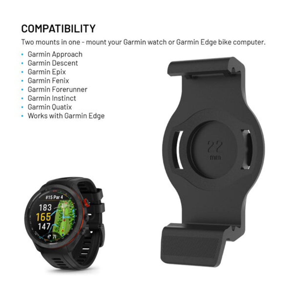 Suport Bicicleta Fixed pentru Garmin Watch 22mm / Edge Computer, Negru