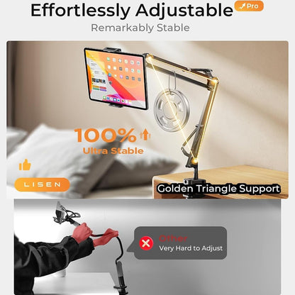 Suport Birou Lisen pentru Telefon / Tableta, 4.7inch - 12.9inch, Negru YL0223060007