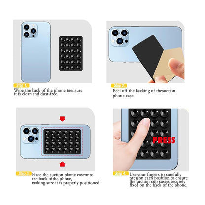 Suport cu Ventuze Techsuit SR-PAD, Rosu