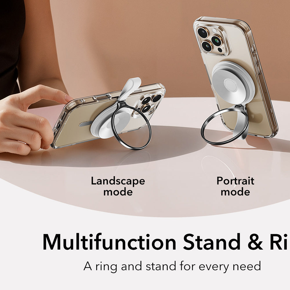 Suport Inel ESR HaloLock Leather, Universal, Alb