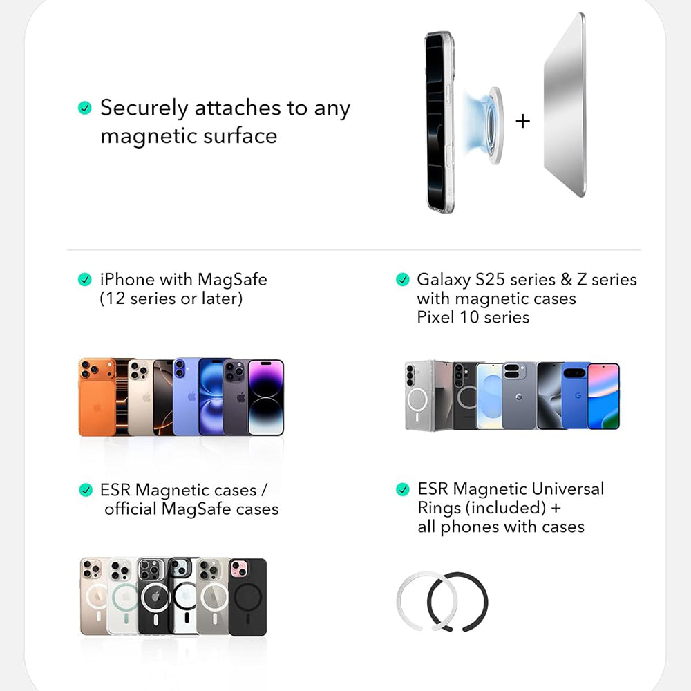 Suport Inel ESR HaloLock, Universal, Alb