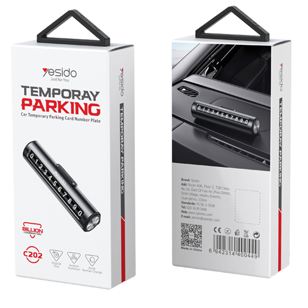Suport Numar Telefon Auto Yesido C202, Negru