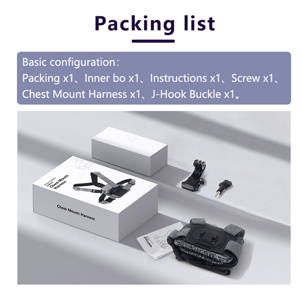 Suport Piept Camera Sport Techsuit JX-002 pentru GoPro Series, Gri