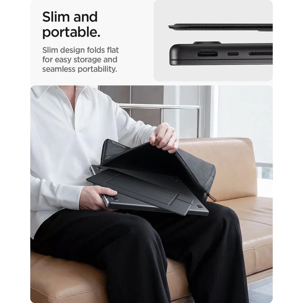 Suport Spigen Slim Fold LD201-S7 pentru Laptop max. 14inch, Negru AMP11116