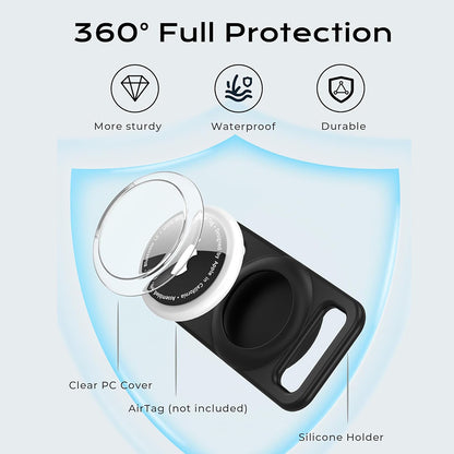 Suport Techsuit BuddyGuard DG1 pentru Apple AirTag la Zgarda Animal Companie, Negru