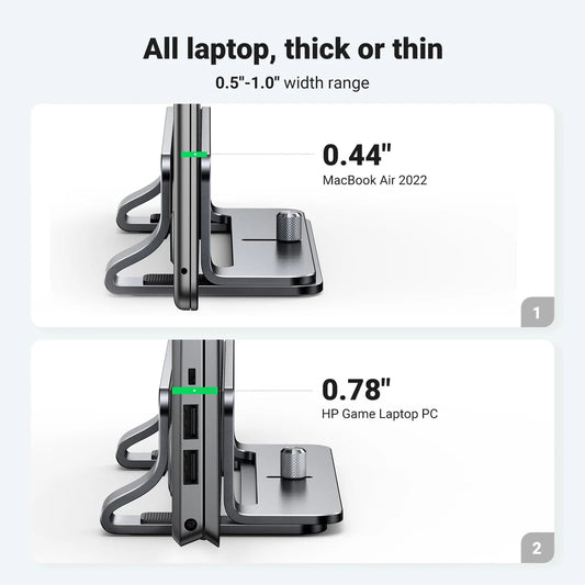 Suport Vertical UGREEN LP258 pentru Laptop cu grosime 12mm - 26mm, Argintiu