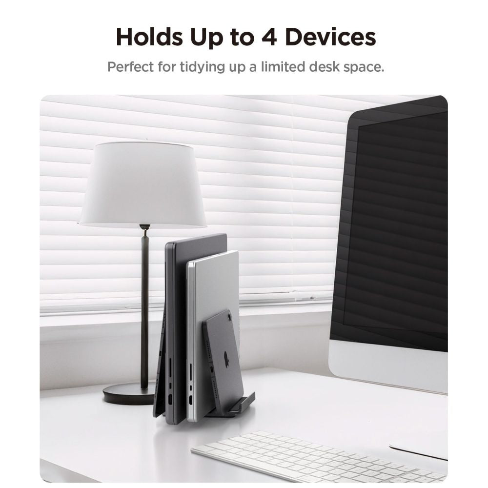 Suport Vertical Spigen LD208S4 Two pentru Laptop cu grosime 14mm - 27mm, Gri  AMP10640