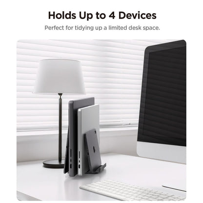 Suport Vertical Spigen LD208S4 Two pentru Laptop cu grosime 14mm - 27mm, Gri  AMP10640