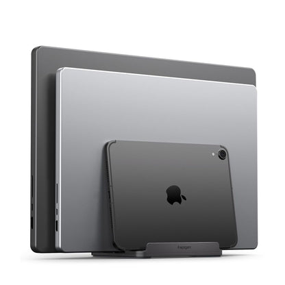 Suport Vertical Spigen LD208S4 Two pentru Laptop cu grosime 14mm - 27mm, Gri  AMP10640
