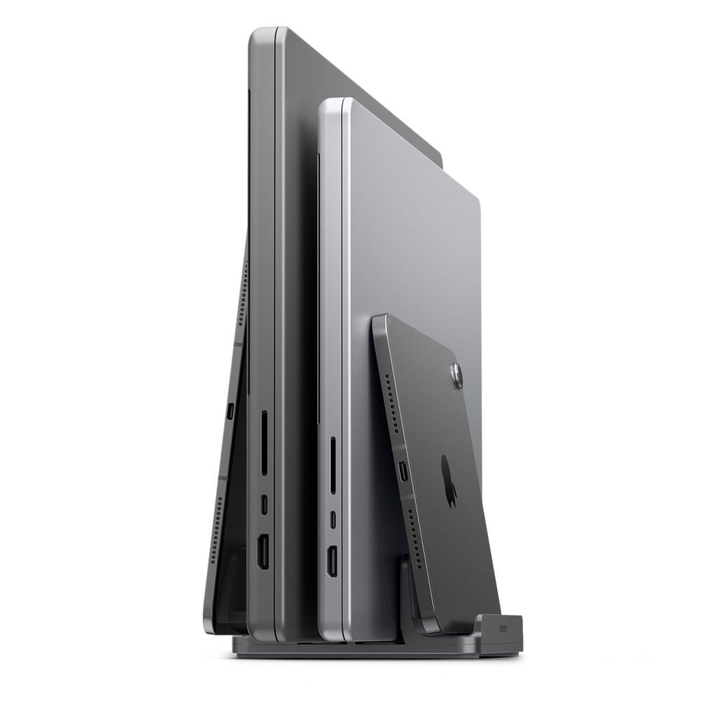 Suport Vertical Spigen LD208S4 Two pentru Laptop cu grosime 14mm - 27mm, Gri  AMP10640