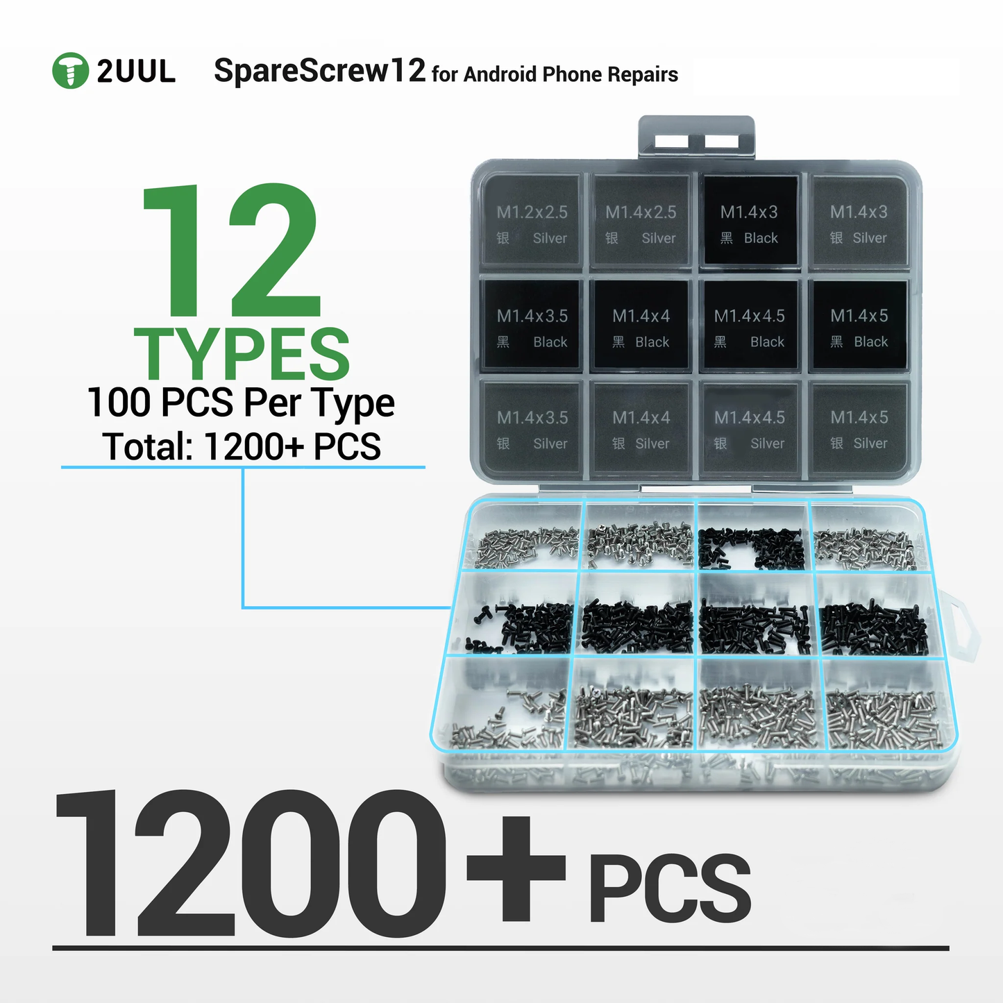 Suruburi 2UUL SC12 pentru Apple Android Series, 1200in1