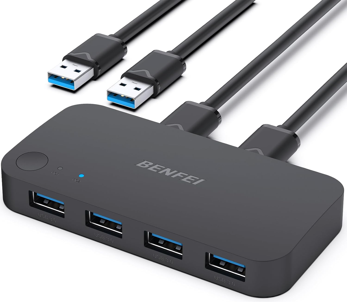 Switch USB Benfei, 4 x USB-A 3.0, Negru