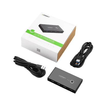 Switch USB UGREEN US216 (30768) Two Sharing Box New Version, 4 x USB-A 3.0, Negru
