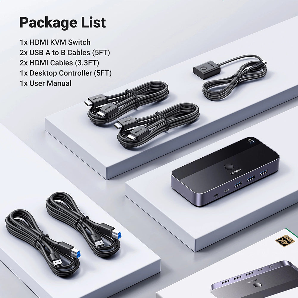 Switch Video HDMI UGREEN CM664, Negru
