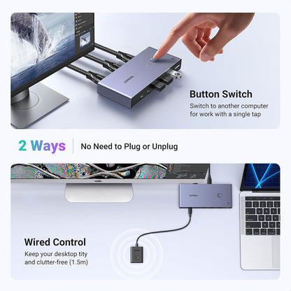 Switch Video UGREEN CM692, Gri