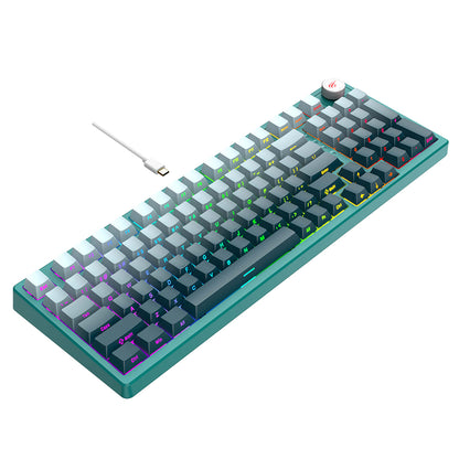 Tastatura Gaming HAVIT KB899L, RGB, 1.8m, Alba Verde