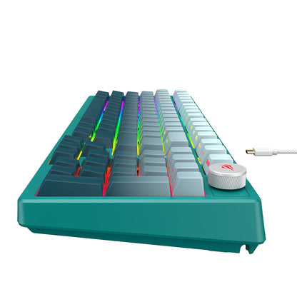 Tastatura Gaming HAVIT KB899L, RGB, 1.8m, Alba Verde