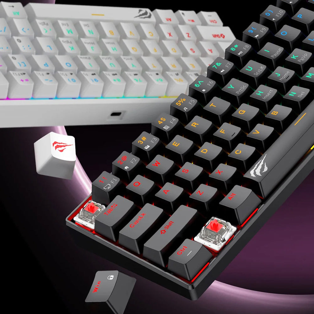 Tastatura Gaming HAVIT KB903L, RGB, 1.8m, Alba