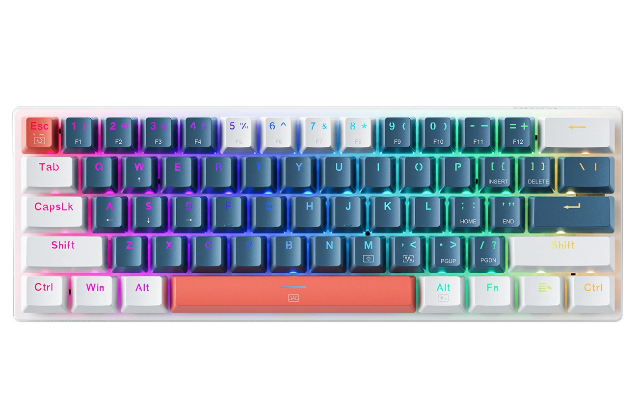 Tastatura Gaming Wired USB Machenike K500-B61 Mechanical, RGB, Albastra Alba