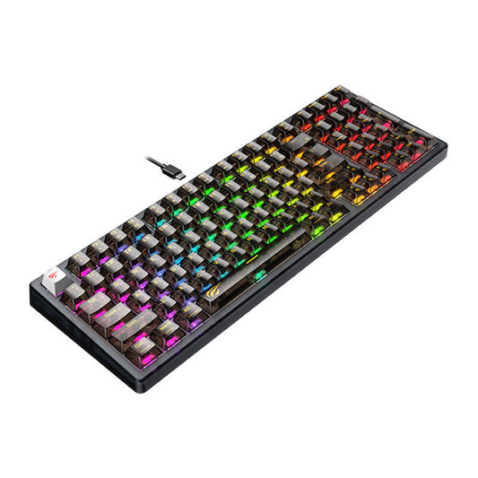 Tastatura Gaming Wired USB HAVIT KB875L, RGB, 1.8m, Transparenta Neagra
