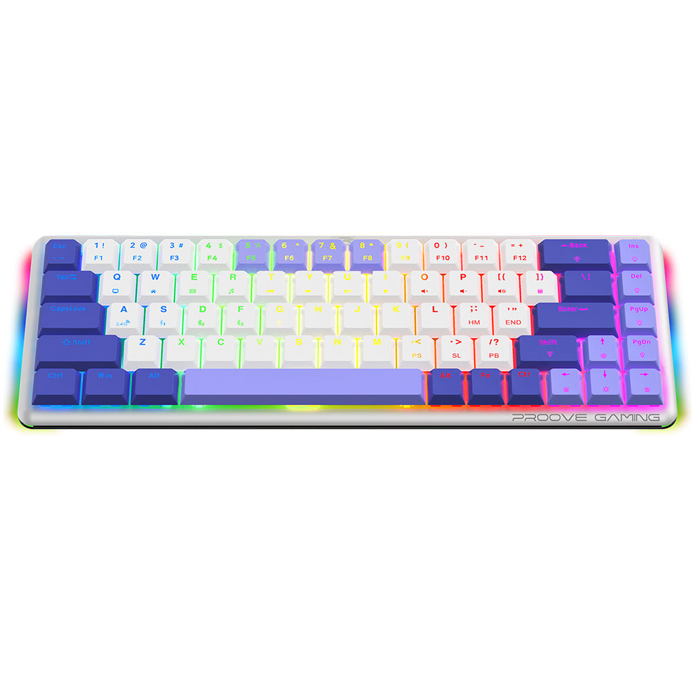 Tastatura Gaming Wireless Proove AFK, RGB, BT / Wi-Fi / Wired, 1.5m, Alba WKAFKEN22002