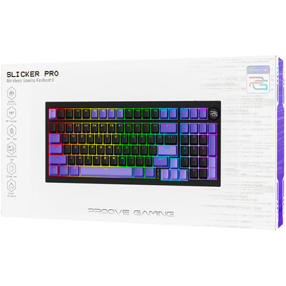 Tastatura Gaming Wireless Proove Slicker Pro, RGB, BT / Wi-Fi / Wired, 1.8m, Neagra WKSLPEN22416
