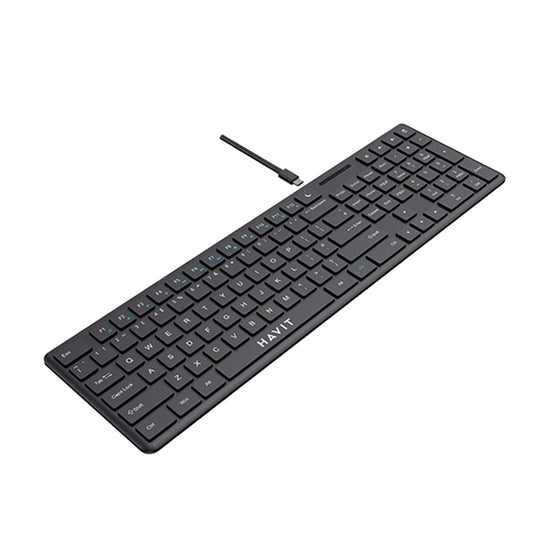 Tastatura Wired USB HAVIT KB252, USB-C, 1.5m, Neagra