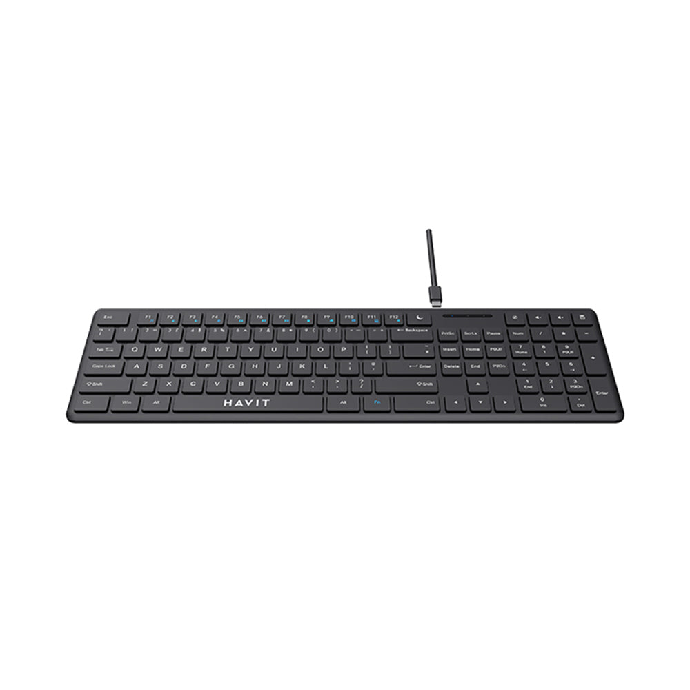 Tastatura Wired USB HAVIT KB252, USB-C, 1.5m, Neagra