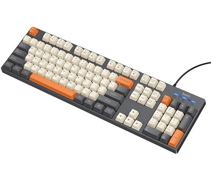 Tastatura Wired USB HOCO GM61 Tri-Color, 1.45m, Gri