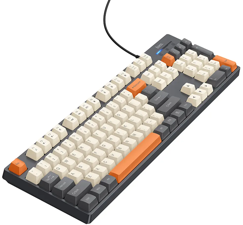 Tastatura Wired USB HOCO GM61 Tri-Color, 1.45m, Gri