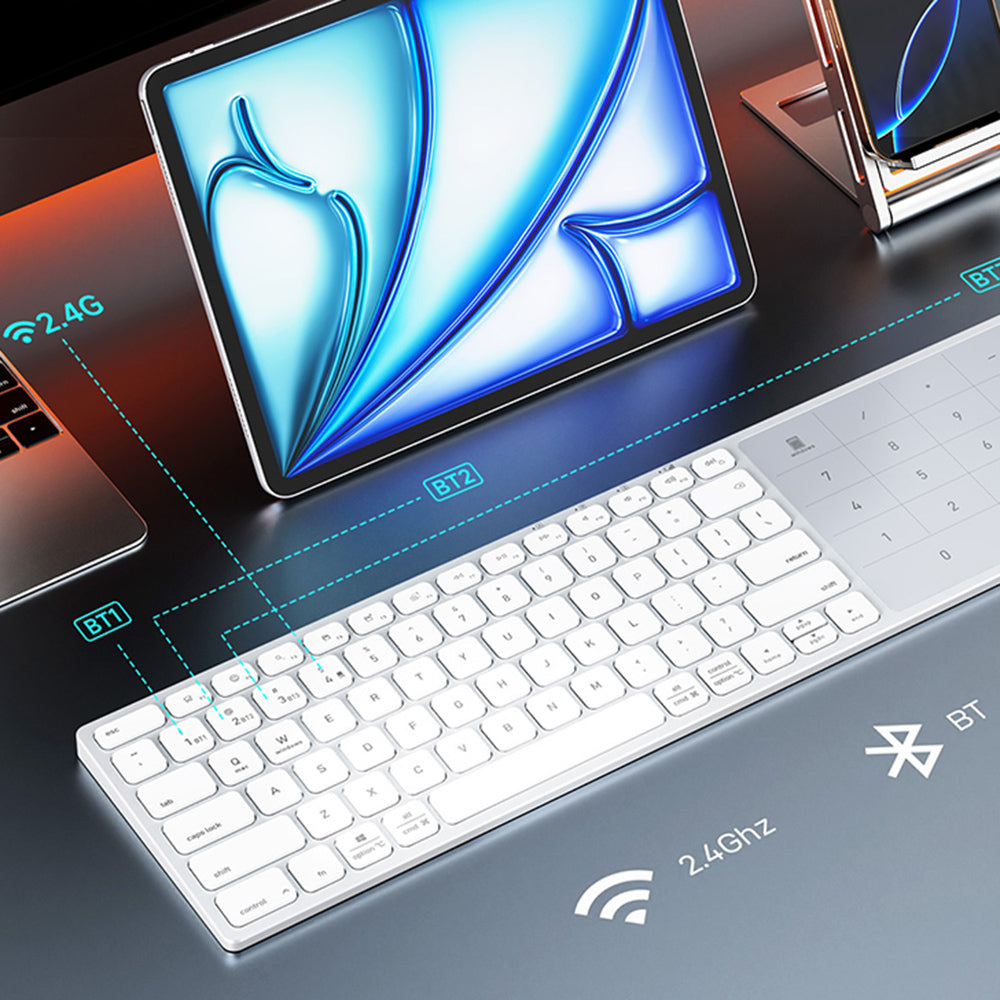 Tastatura Wireless DUX DUCIS LK, BT / Wi-Fi, Alba